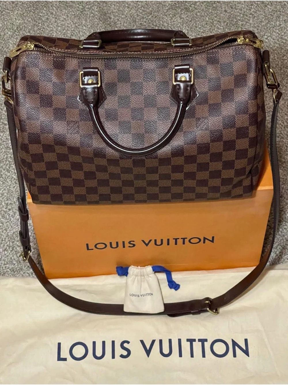 Louis Vuitton Damier Ebene Speedy Bandoulière Crossbody in Dark Brown